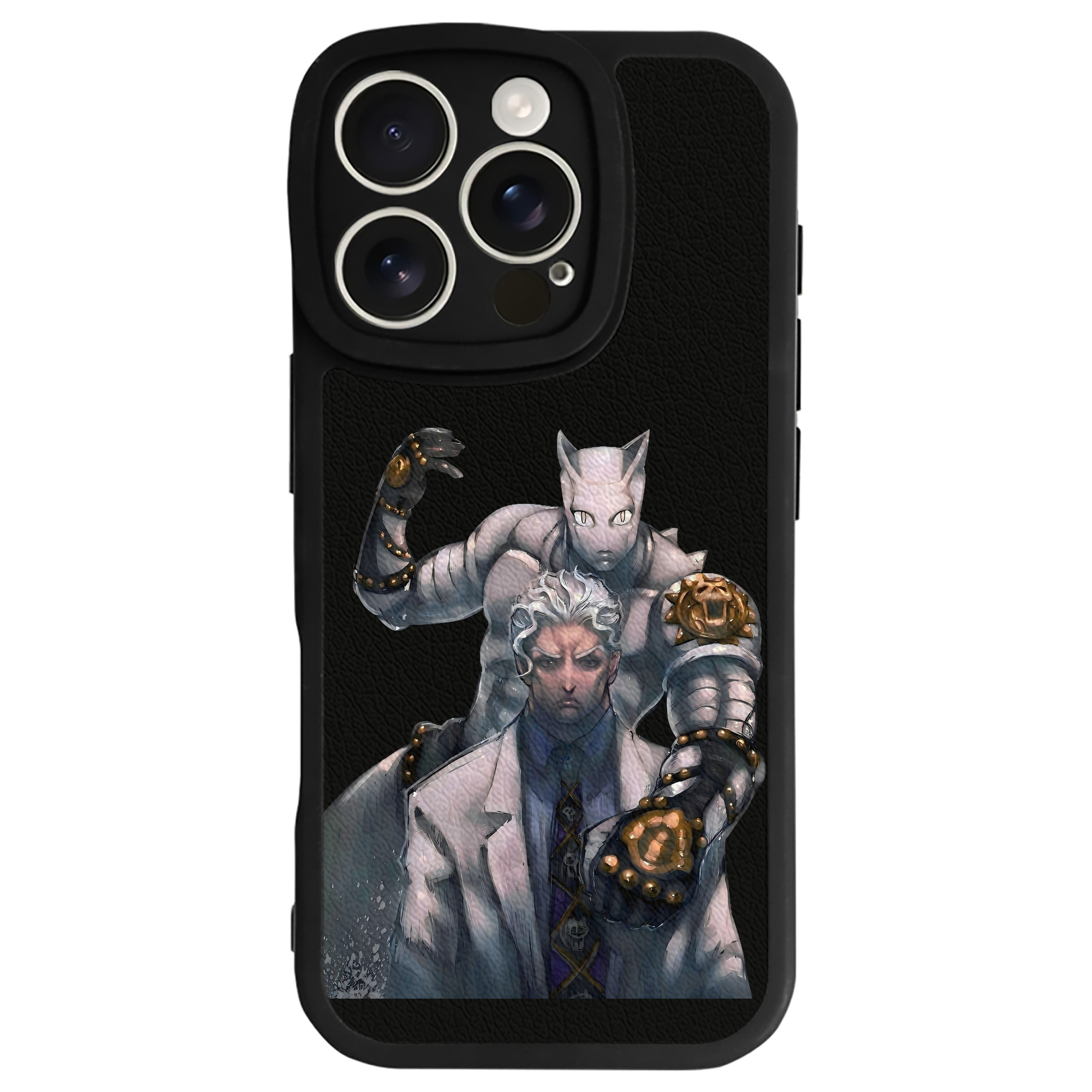 （画像用） ジョジョの奇妙な冒険 きら よしかげ JoJo's Bizarre Adventure Kira Yoshikage 【iPhone 16シリーズ対応】シリコンスマホケース（レザー調） 材質：シリコン